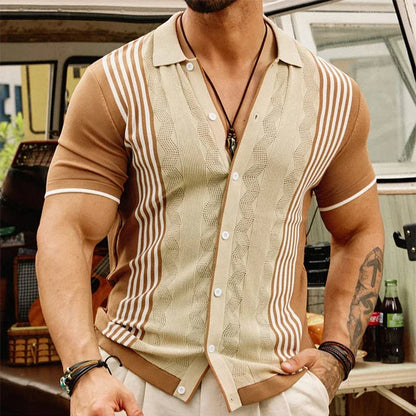 Camisa Hombre Clásica Rayas Estilo Retró - Vestiria