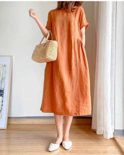 Vestido Lino Natural Fresco