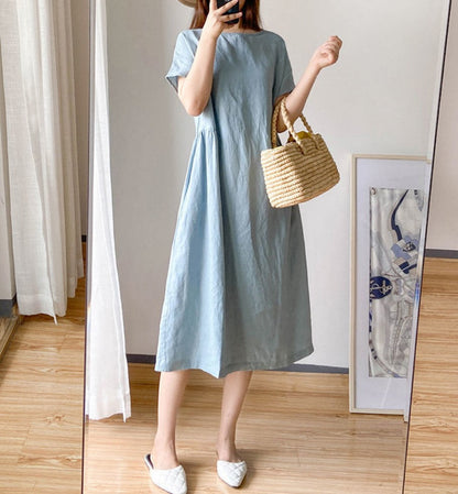 Vestido Lino Natural Fresco - Vestiria