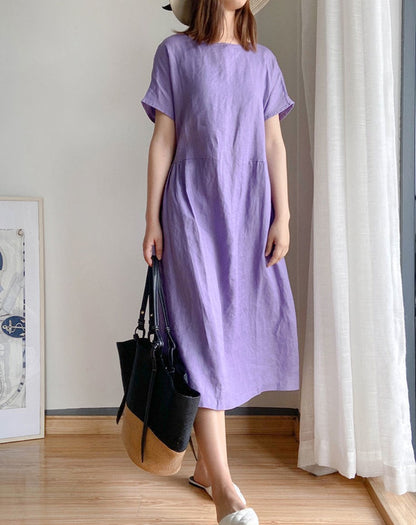 Vestido Lino Natural Fresco