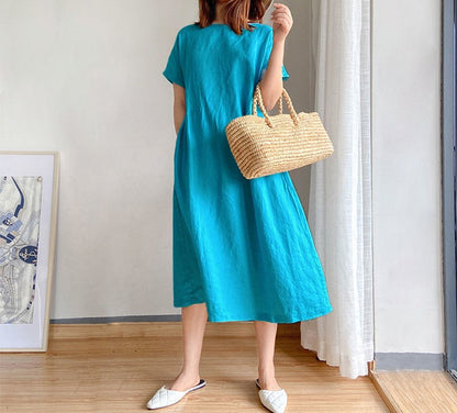 Vestido Lino Natural Fresco