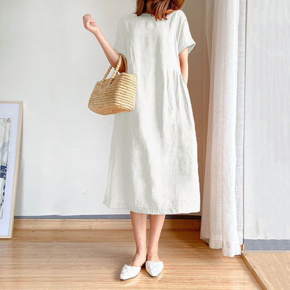 Vestido Lino Natural Fresco