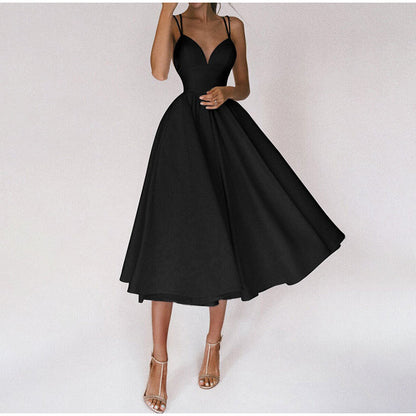 Vestido Elegante Escote V y Espalda Abierta