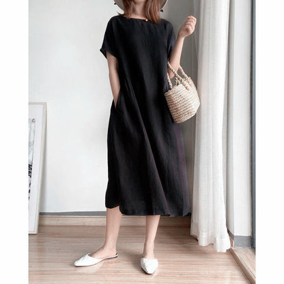 Vestido Lino Natural Fresco