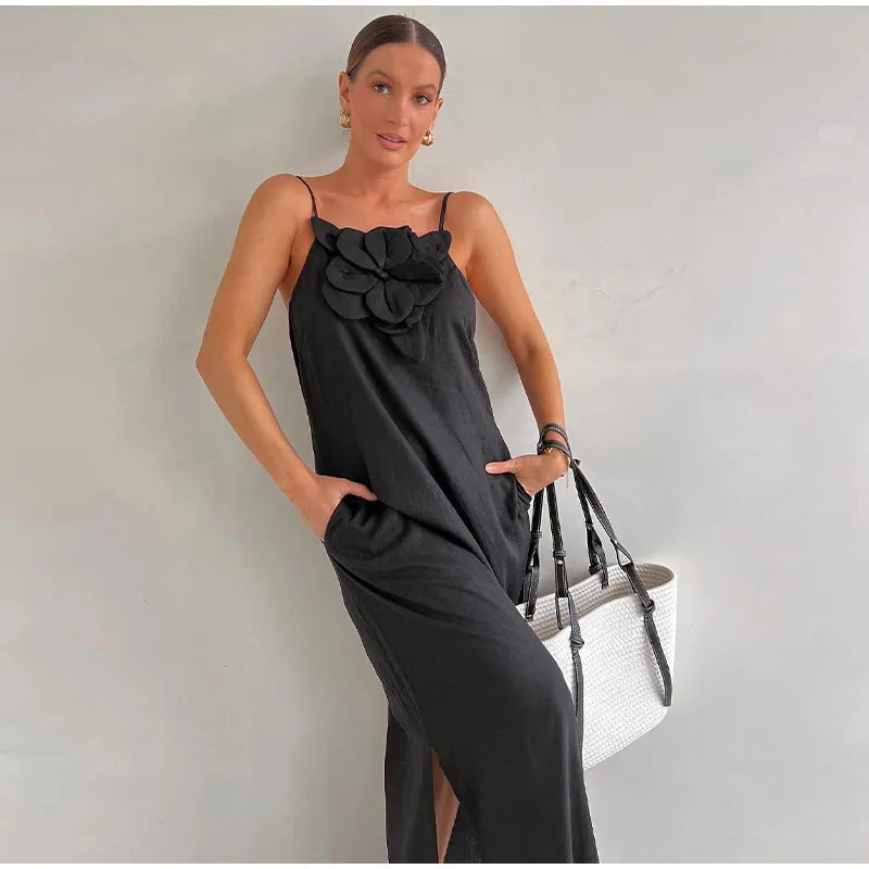 Vestido Floral Midi Encantador Mujer