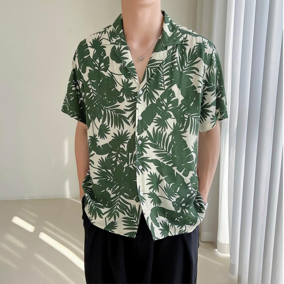 Camisa Hombre Estampado Floral Relajada