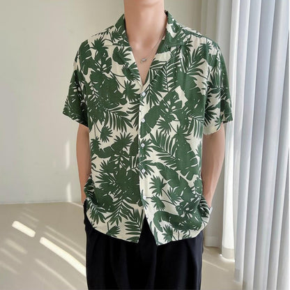 Camisa Hombre Estampado Floral Relajada