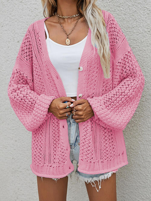 Chaqueta de punto amplia con botones frente - Vestiria