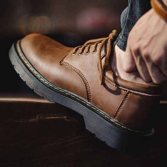 Zapatos Hombre Cuero Auténtico Estilo Relajado - Vestiria