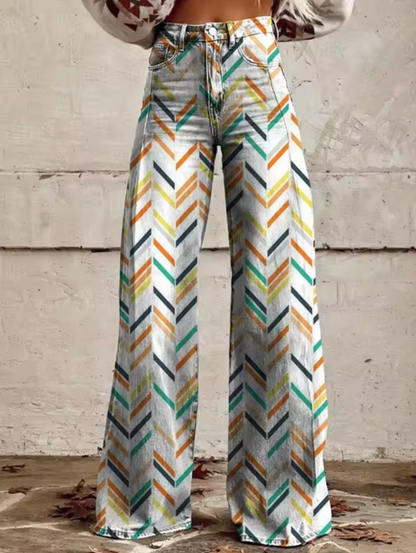 Pantalón Ancho con Diseño de Luces Brillantes