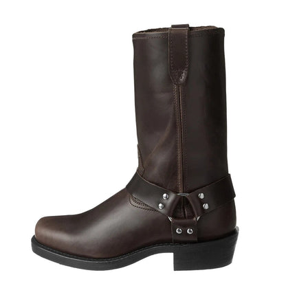 Botas vaquero de cuero con hebilla elegante