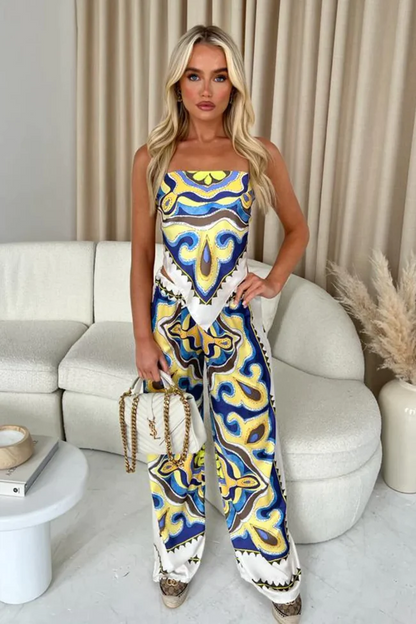 Pantalón Mujer Estampado Amparo Cintura Alta