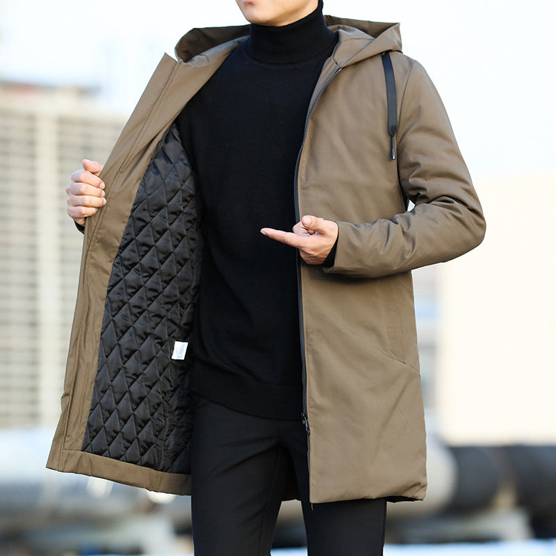 Abrigo Largo Hombre Impermeable con Capucha