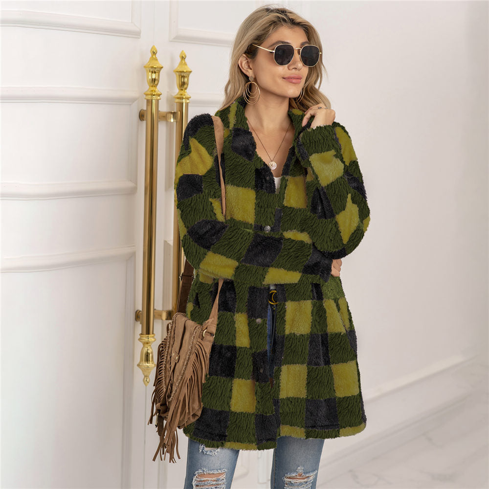 Chaqueta Cuadros Invierno Mujer Abultada