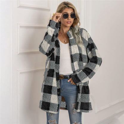 Chaqueta Cuadros Invierno Mujer Abultada