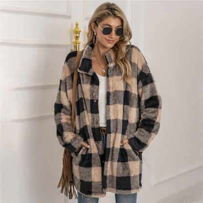 Chaqueta Cuadros Invierno Mujer Abultada