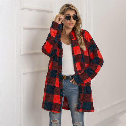 Chaqueta Cuadros Invierno Mujer Abultada - Vestiria