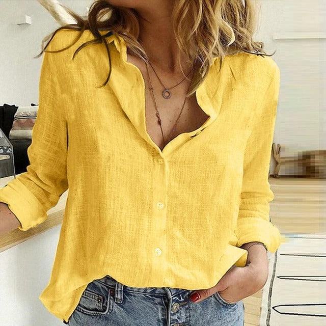 Blusa Mujer Manga Larga Cuello Alto Elegante