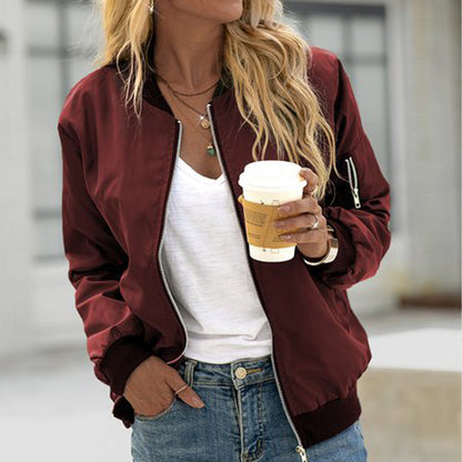 Chaqueta bomber mujer ligera con cremallera