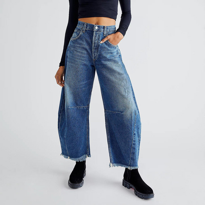 Vaqueros Anchos de Punto Moda
