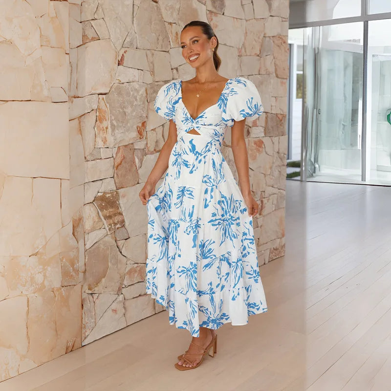 Vestido Largo Floral Estilo Boho - Vestiria