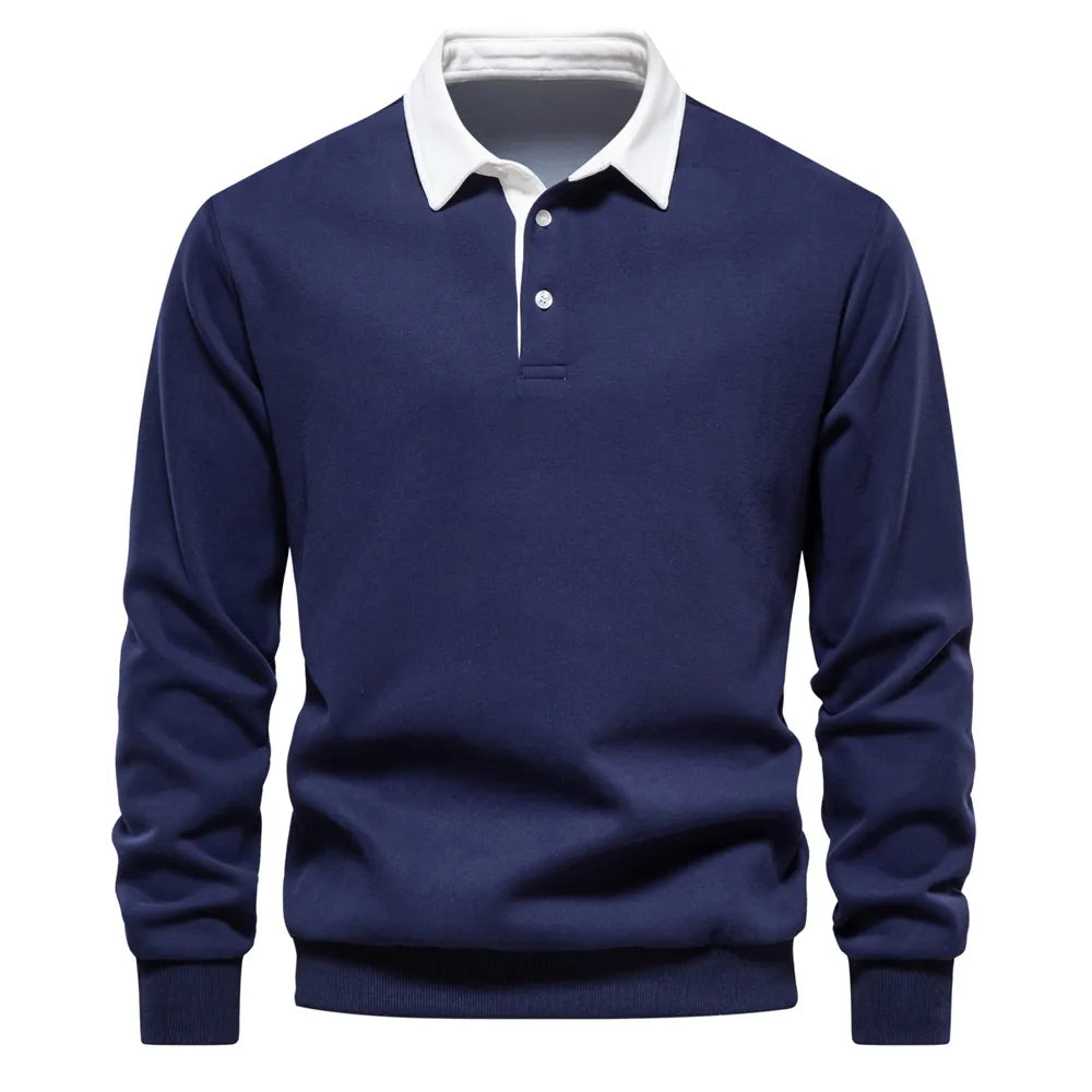Camiseta Polo Manga Larga Hombre Clásico