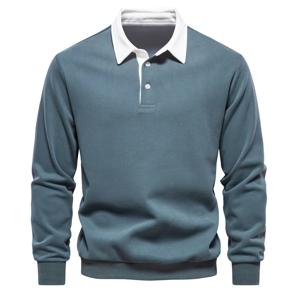 Camiseta Polo Manga Larga Hombre Clásico