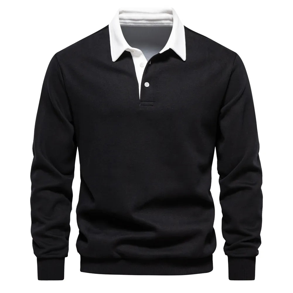 Camiseta Polo Manga Larga Hombre Clásico