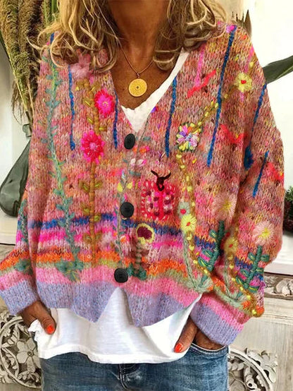Cárdigan Mujer Estilo Vintage