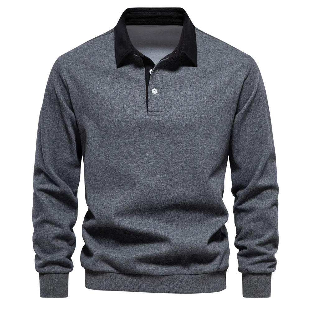 Camiseta Polo Manga Larga Hombre Clásico