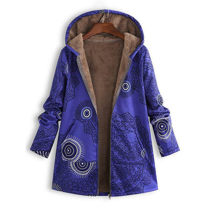 Chaquetón Invierno Floral Mujer con Capucha