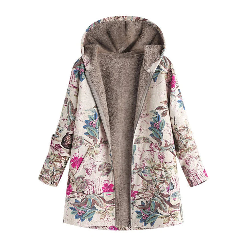 Chaquetón Invierno Floral Mujer con Capucha - Vestiria