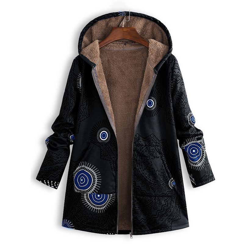 Chaquetón Invierno Floral Mujer con Capucha