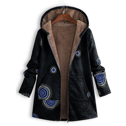 Chaquetón Invierno Floral Mujer con Capucha