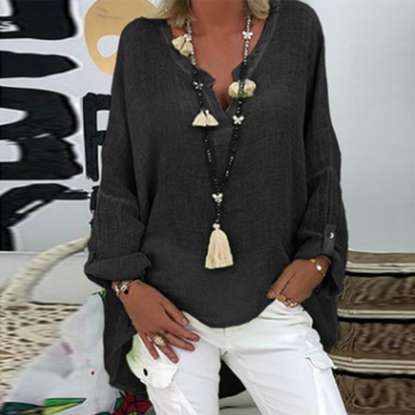 Blusa Lino Fresca y Chic Mujer