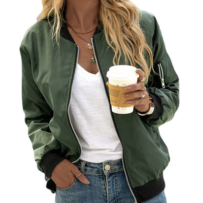 Chaqueta bomber mujer ligera con cremallera