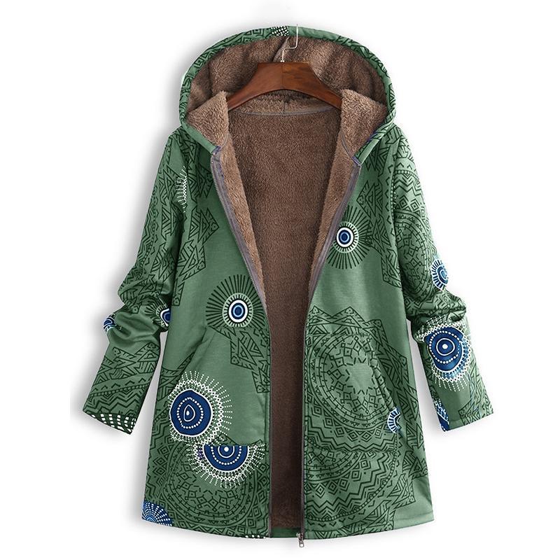 Chaquetón Invierno Floral Mujer con Capucha