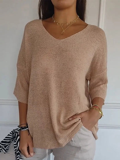 Jersey Punto Mujer Cuello V Moderno