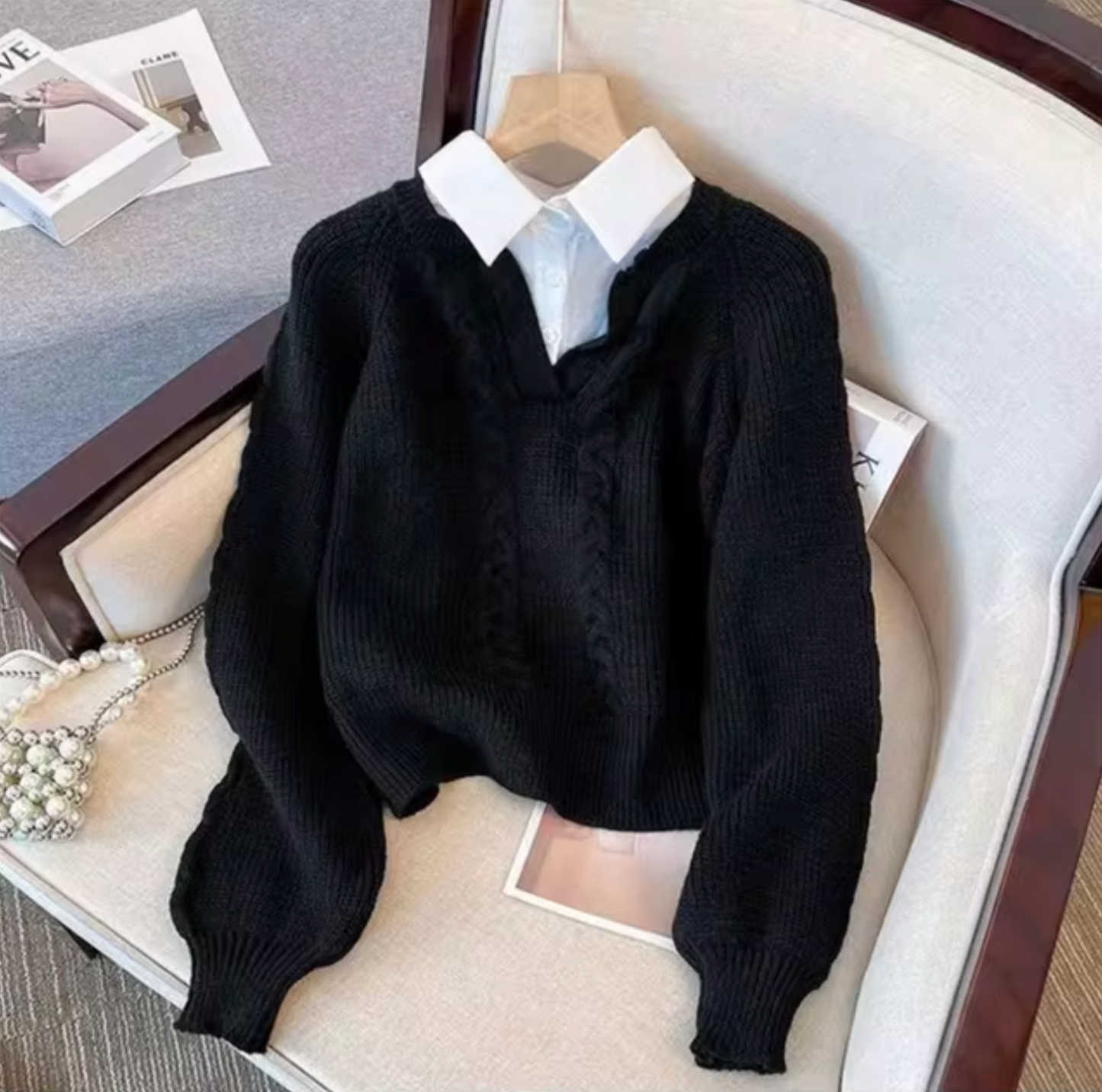 Traje de punto cómodo mujer