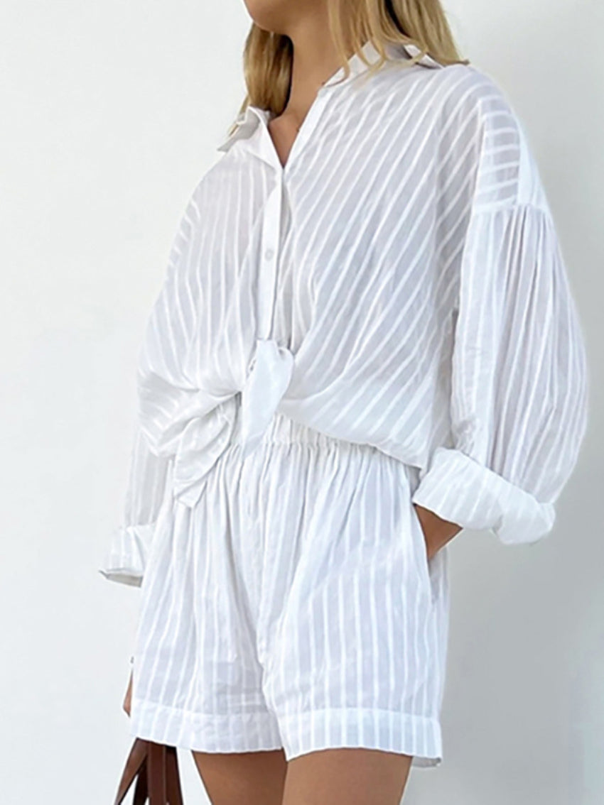 Traje de rayas mujer elegante dos piezas - Vestiria