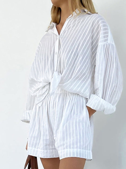 Traje de rayas mujer elegante dos piezas - Vestiria