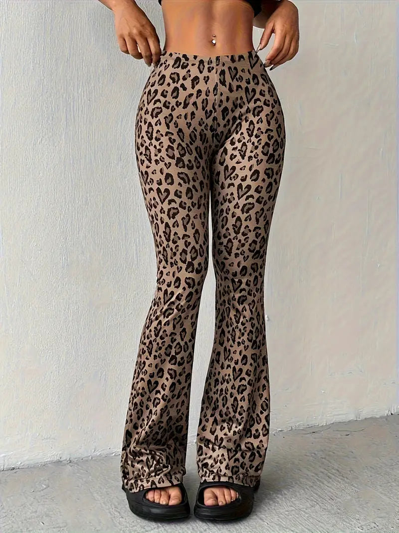 Pantalón Ancho Leopard Print Mujer - Vestiria