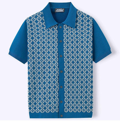Camisa Polo Hombre Estampado Geométrico Moderna