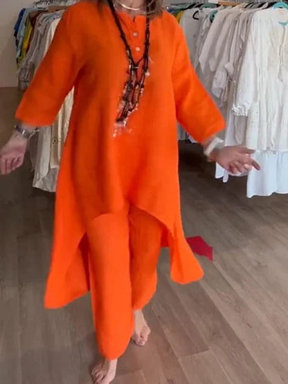 Vestido Lino Clásico Mujer