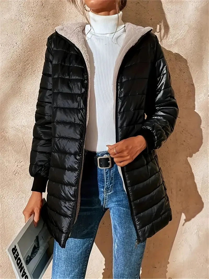 Chaqueta Acolchada Capucha Polar Ultracaliente