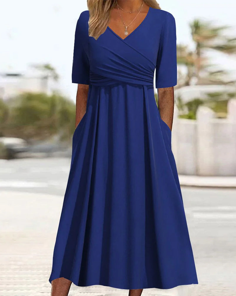 Vestido Cruzado Verano Manga Corta - Vestiria