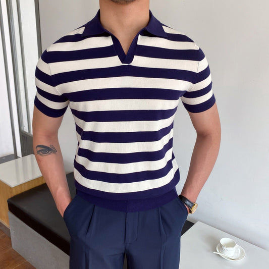 Camiseta Hombre Rayas Clásicas Ajustada - Vestiria