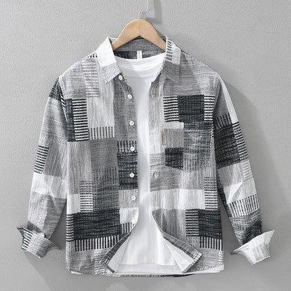 Camisa Hombre Algodón Estampado Colorida Casual