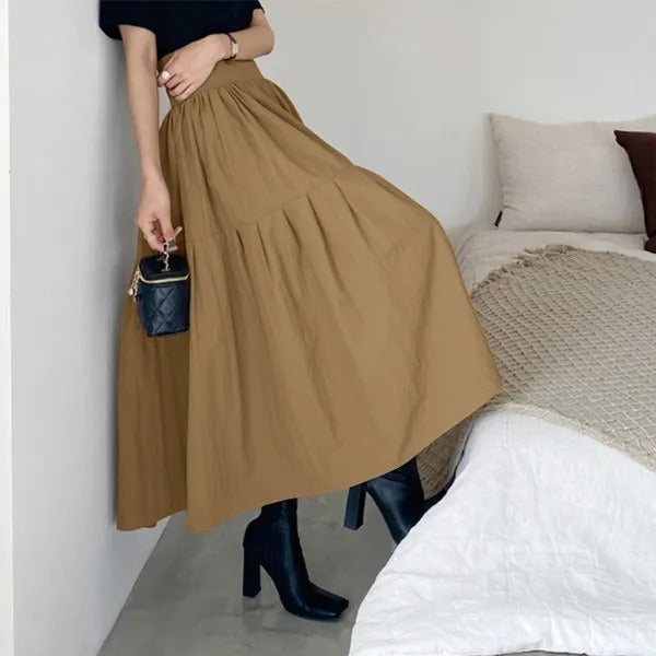 Falda Plisada Elástica Mujer Estilo Amplio - Vestiria