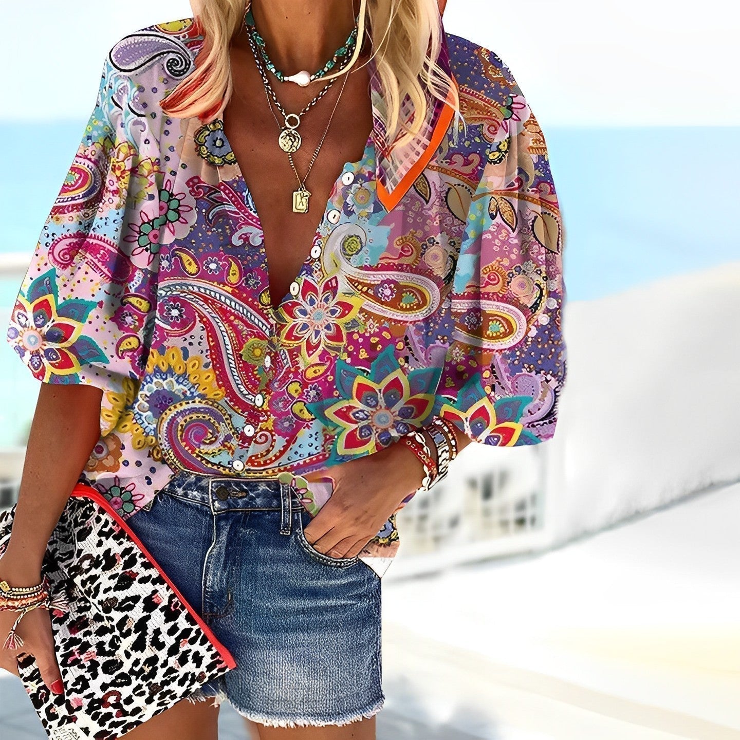 Camisa Estampada Diseño Índigo - Vestiria
